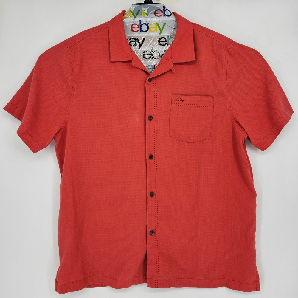 Tommy‎ Bahama Shirt Mens XL Short Sleeve Button Up Casual Pink Island Zone